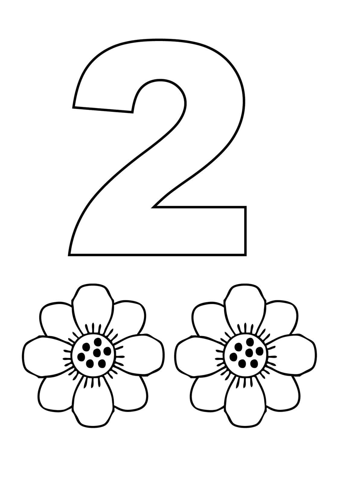 Number 2 Coloring Pages