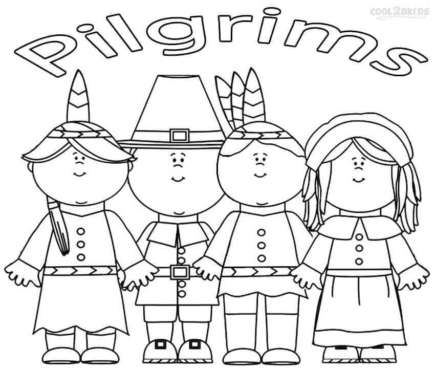 30 Free Printable Thanksgiving Pilgrims Coloring Pages