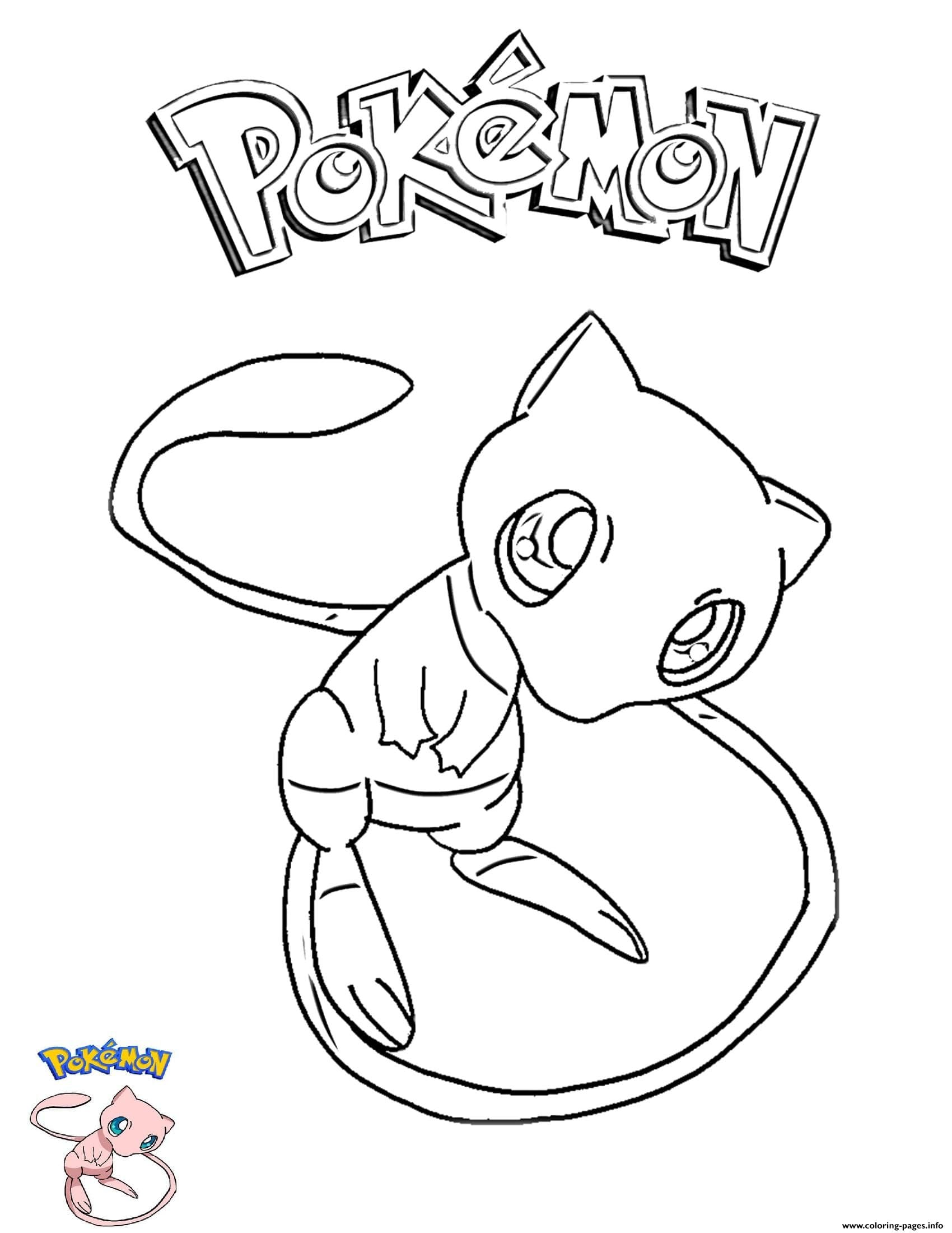 Pokmon Mew Coloring Pages