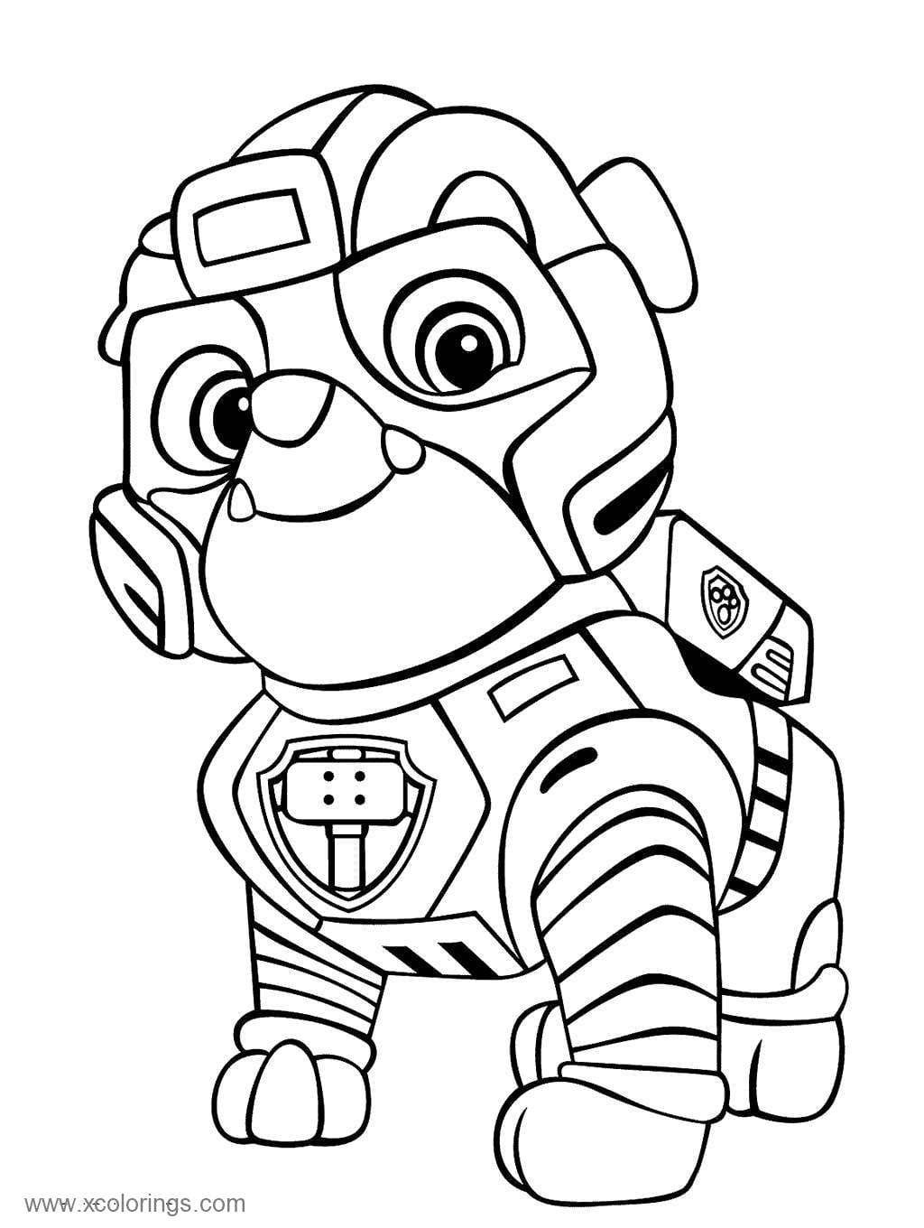 Rubble Paw Patrol Coloring Page