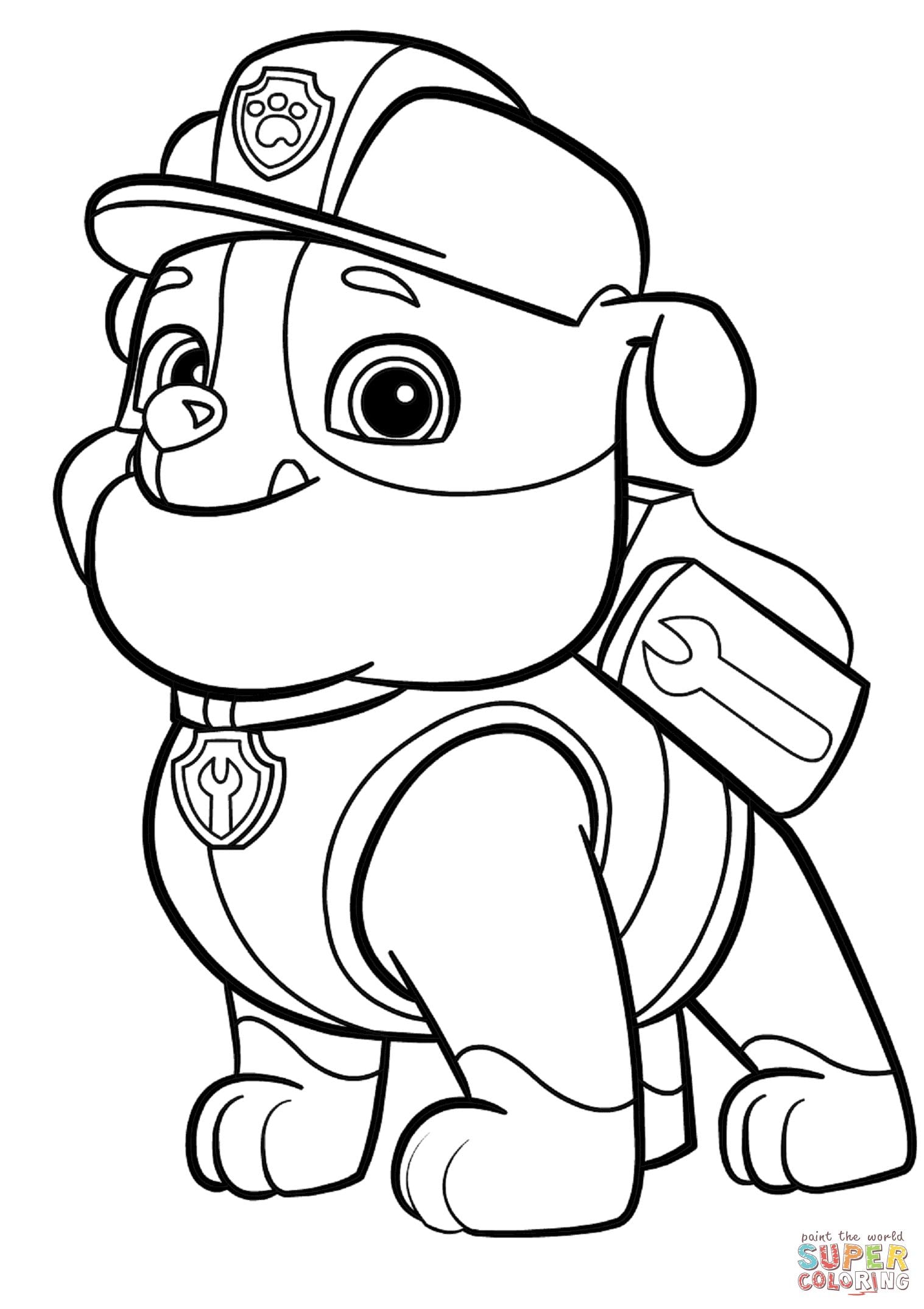 Rubble and his friends in Paw Patrol Coloring Page