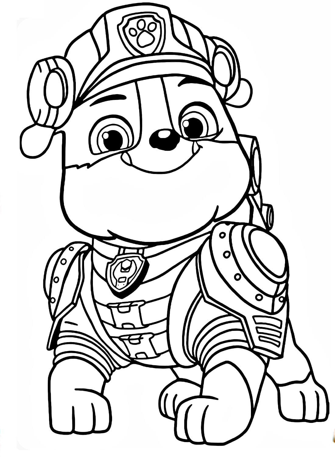 Paw Patrol Rubble Coloring Pages