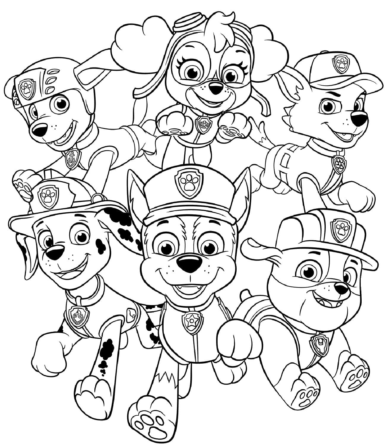 Paw Patrol Mighty Pups Rubble Coloring Pages