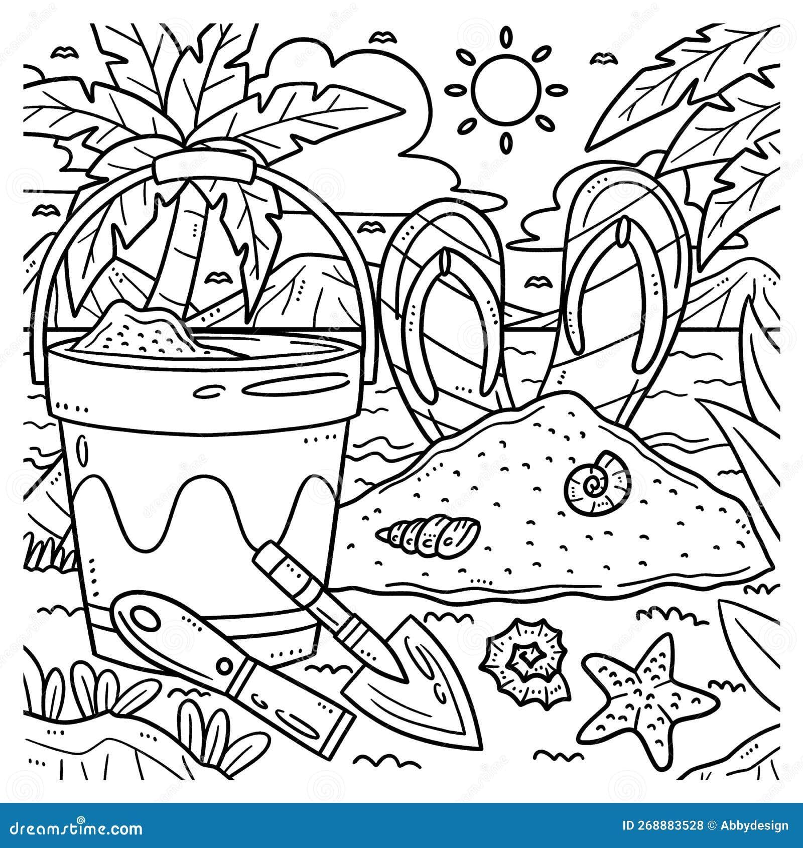 Free Printable Sand Castle Coloring Page