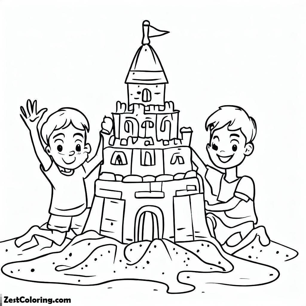 Sand Castle Coloring Page