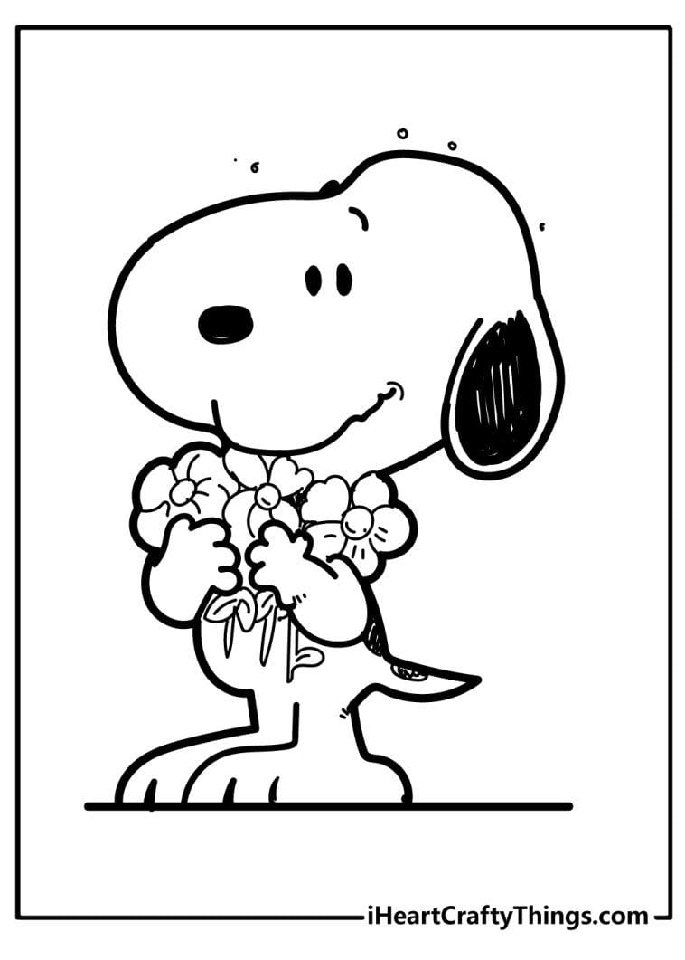 6 Free Printable Snoopy Coloring Pages for Adults and Kids