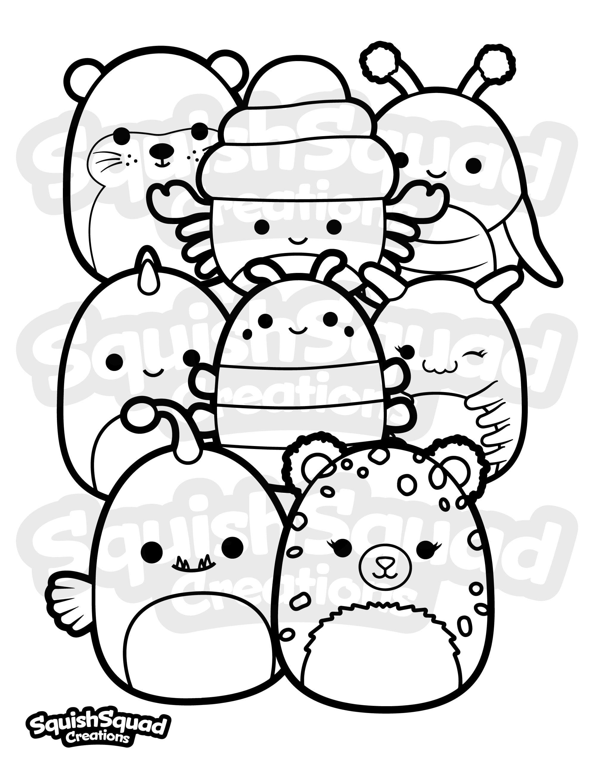 Cute Squishmallow Printable Coloring Page For Kids And Adults