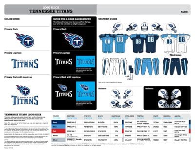 Tennessee Titans Team Color Scheme Brand and Logo SchemeColor