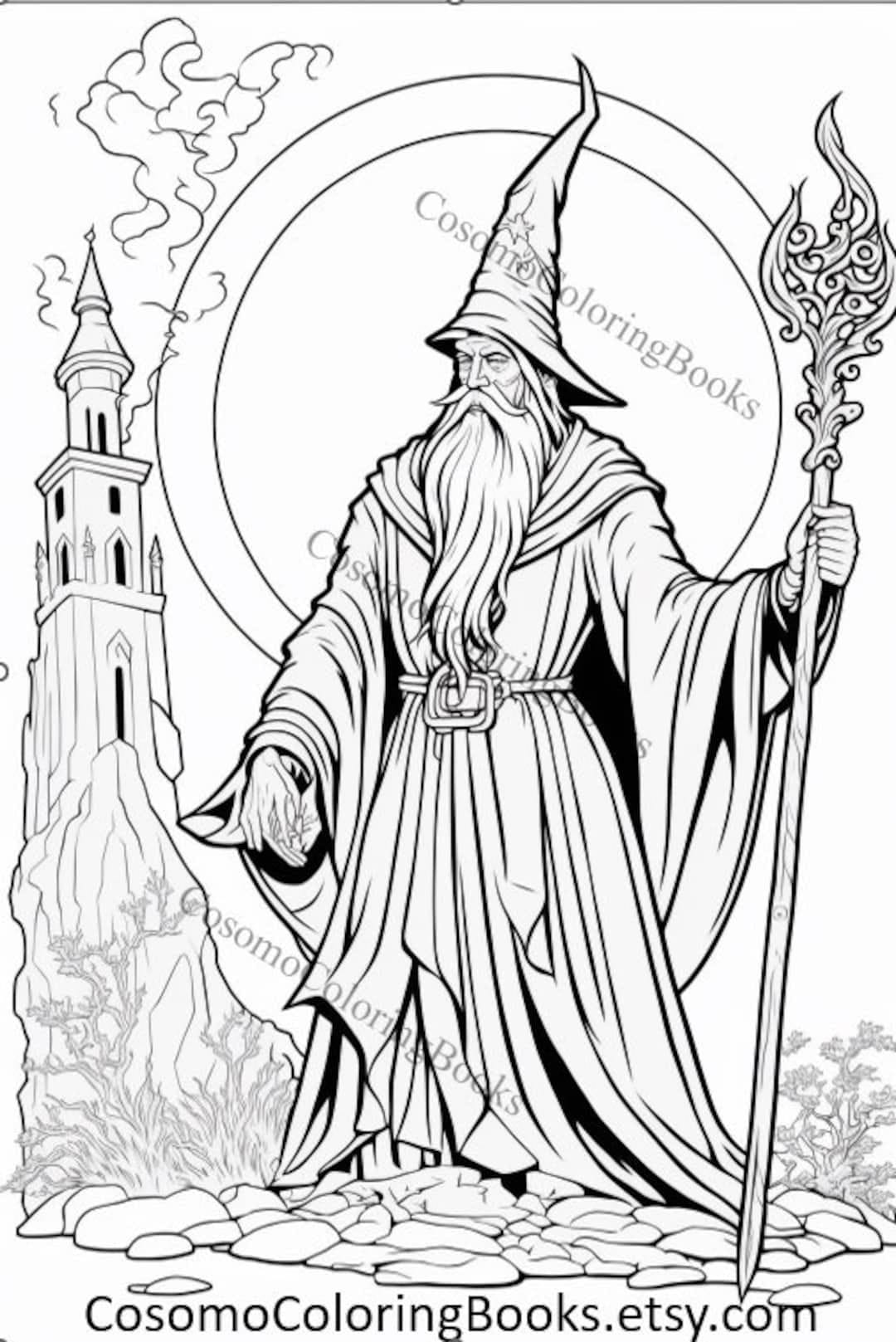 Free Wizard coloring pages