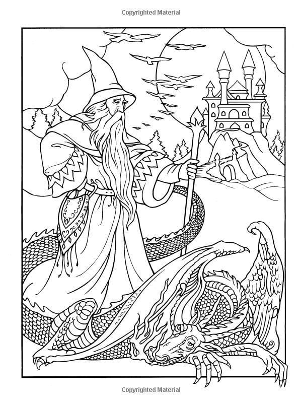 50 Powerful Wizard Coloring Pages