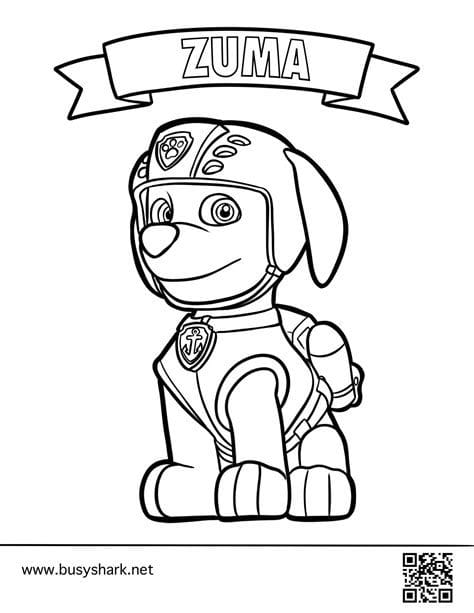 Zuma Paw Patrol Coloring Pages (8 Free Printables)