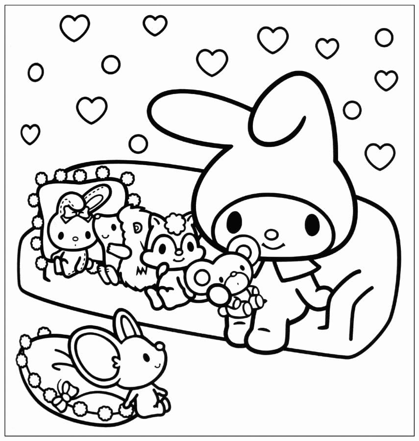 5 Cute My Melody Coloring Pages For Kids