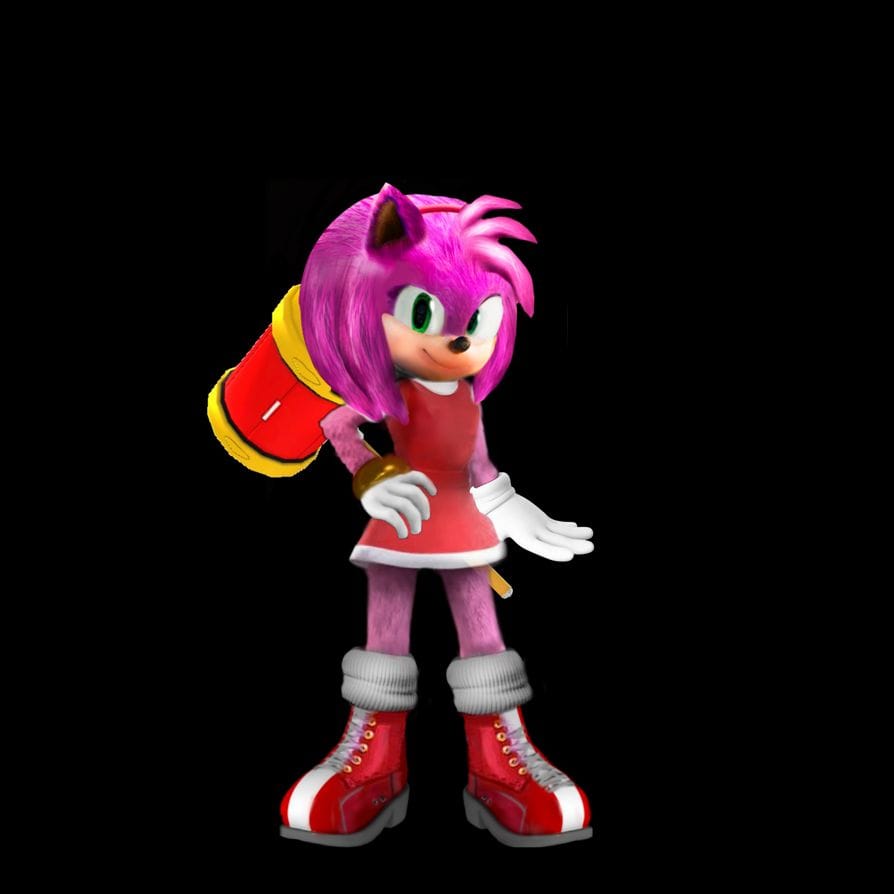 Amy Rose in action coloring page