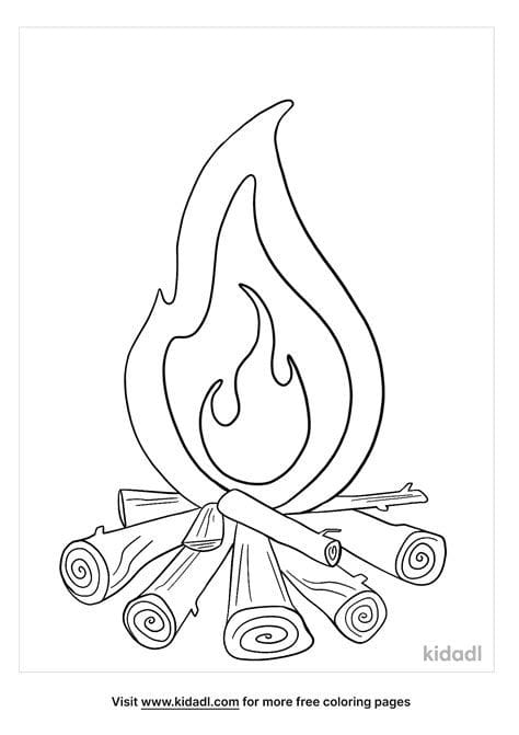 Campfire Coloring Page Fun For Kids And Adults