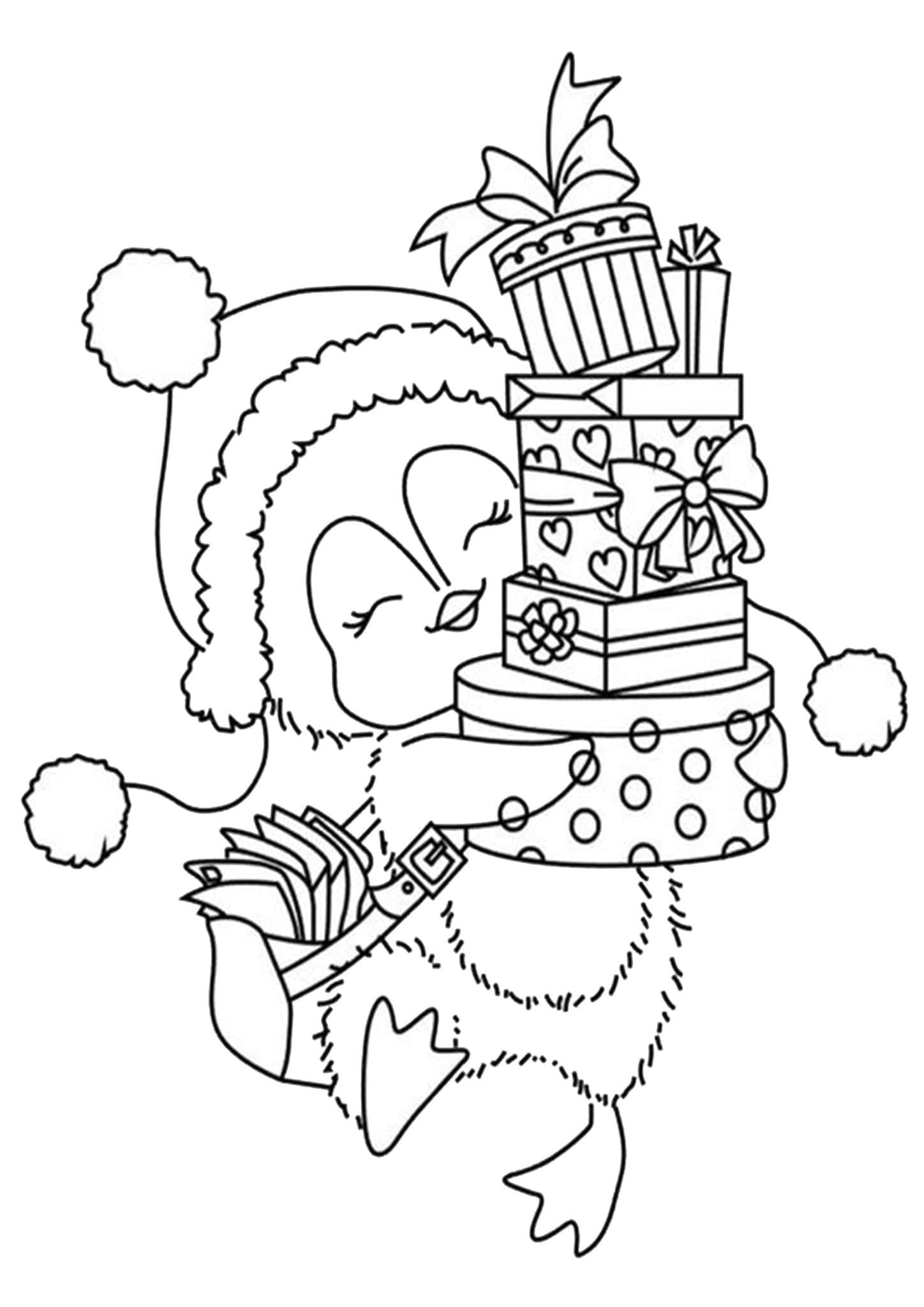 Christmas Animal Coloring Pages For Kids