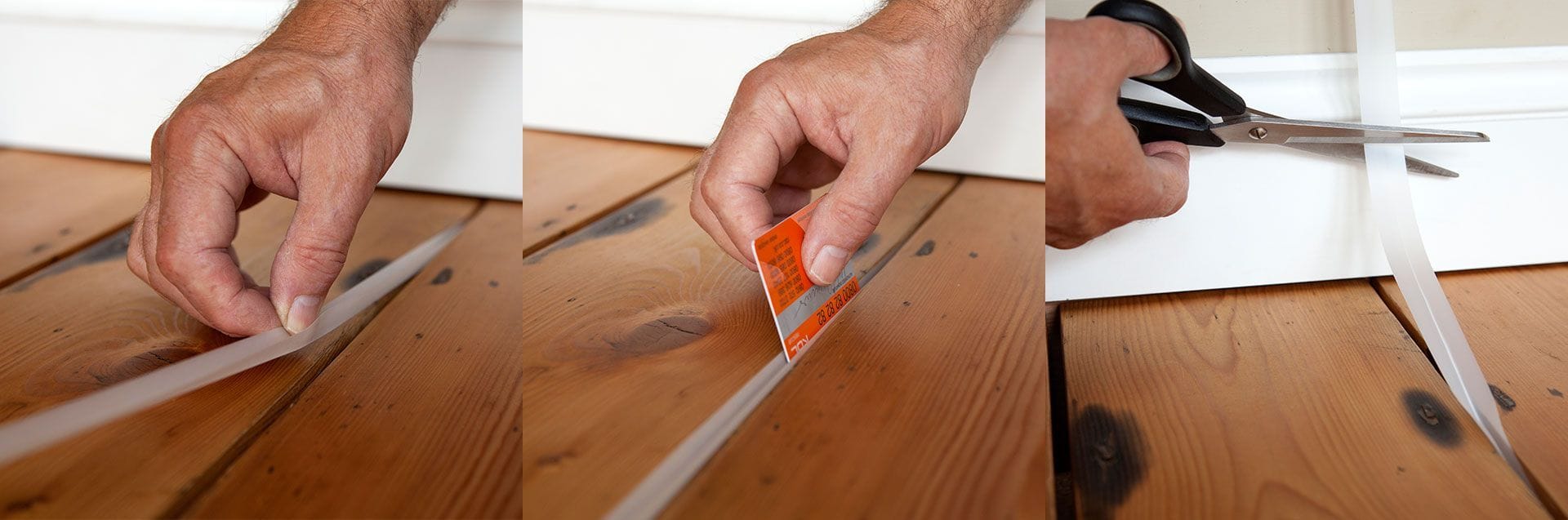 Sealing gaps between flooring and baseboards