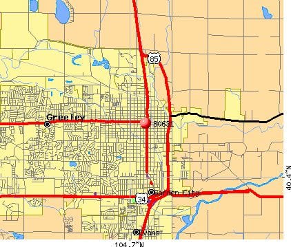 Greeley Colorado Zip Codes Map