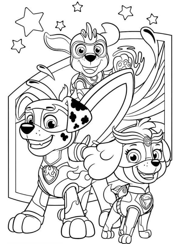 Mighty Pups Coloring Page Fun For Kids