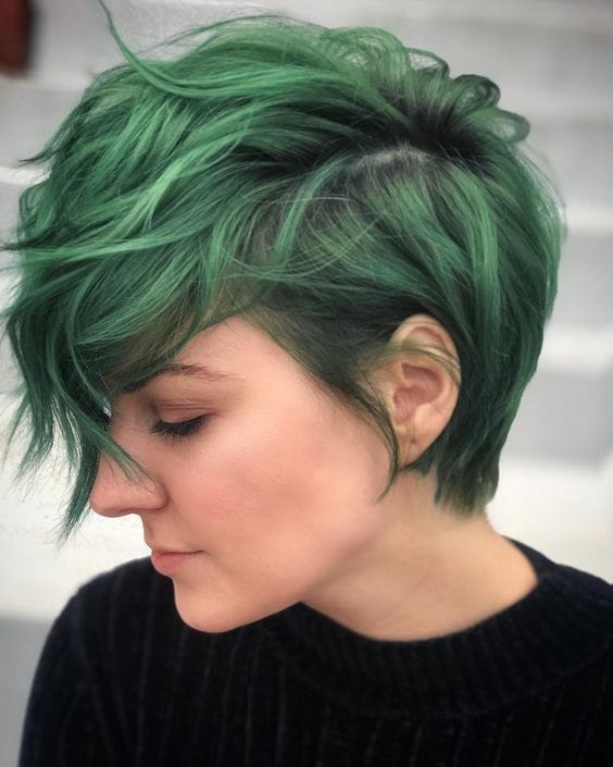 Mint Green Pixie Cut