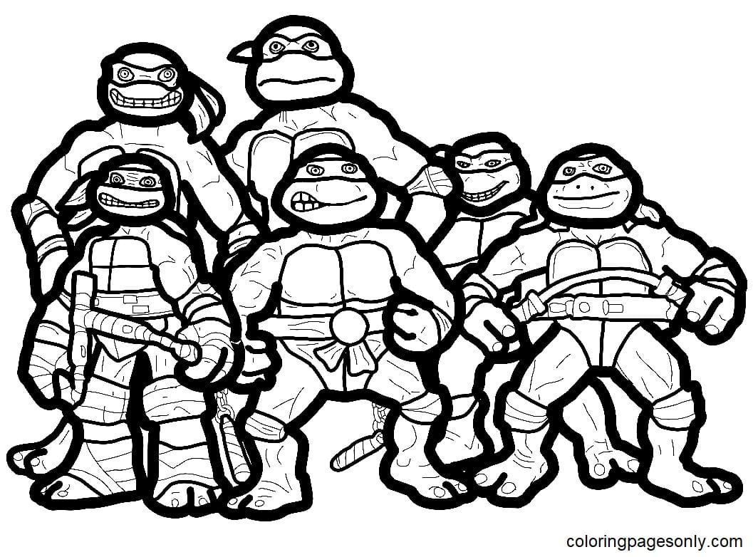 Ninja Turtle Coloring Sheet For Kids Fun Activity