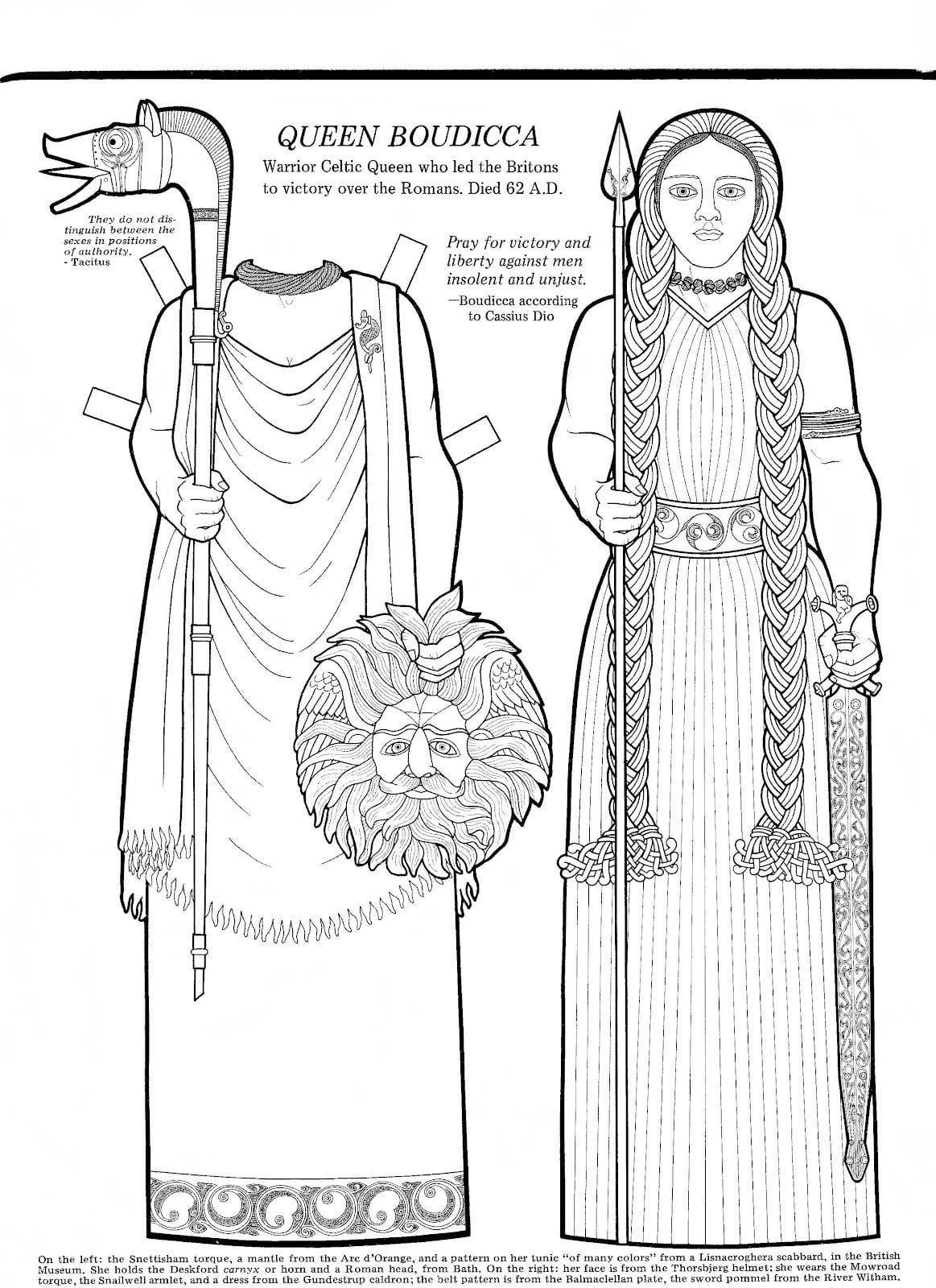 Queen Boudica Coloring Page