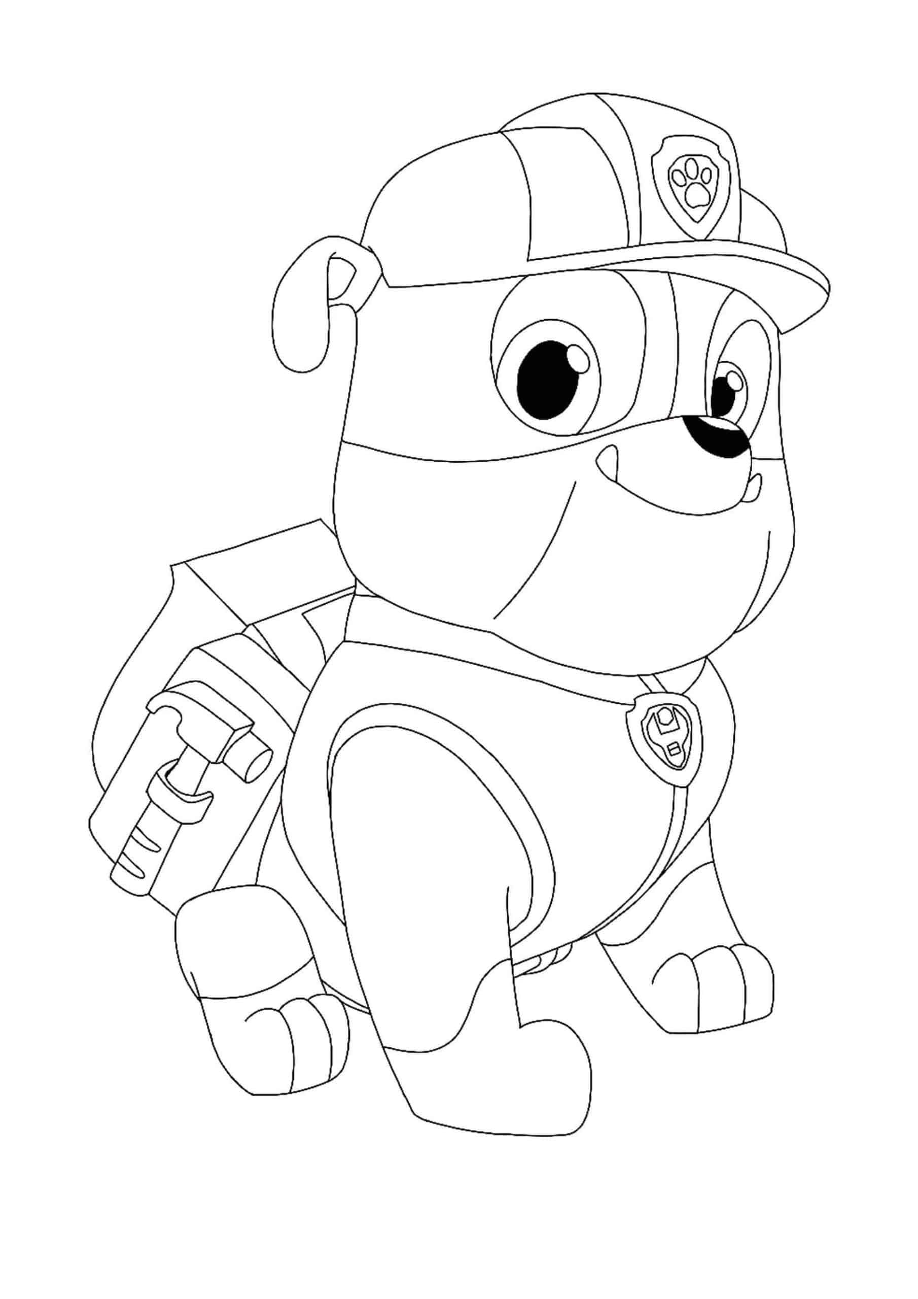 Rubble Paw Patrol Coloring Pages For Kids