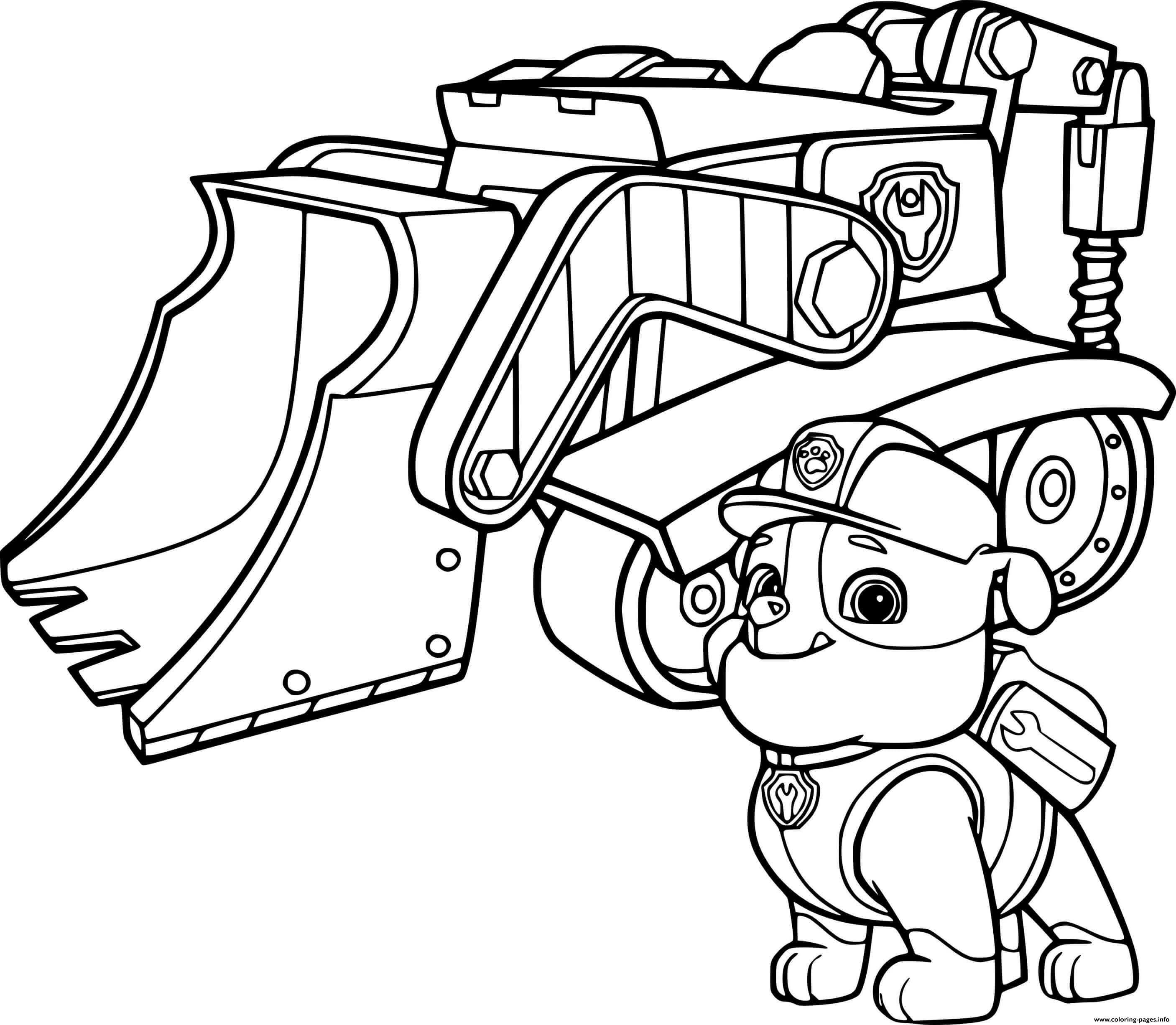 Rubble Paw Patrol Coloring Pages