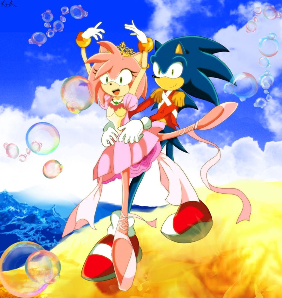 Sonic and Amy coloring page