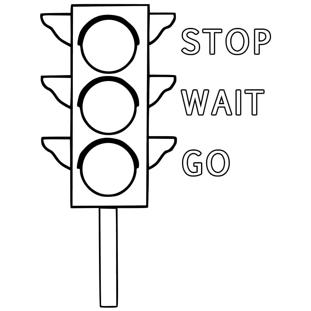 Stop Light Coloring Pages for Kids