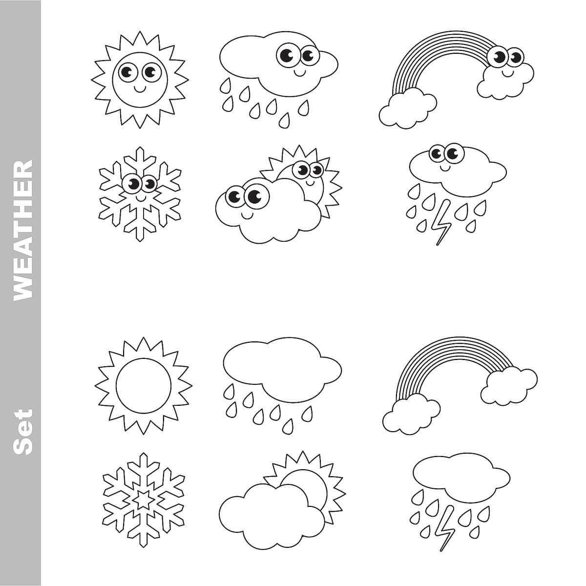 Types of Weather Coloring Pages for Kids