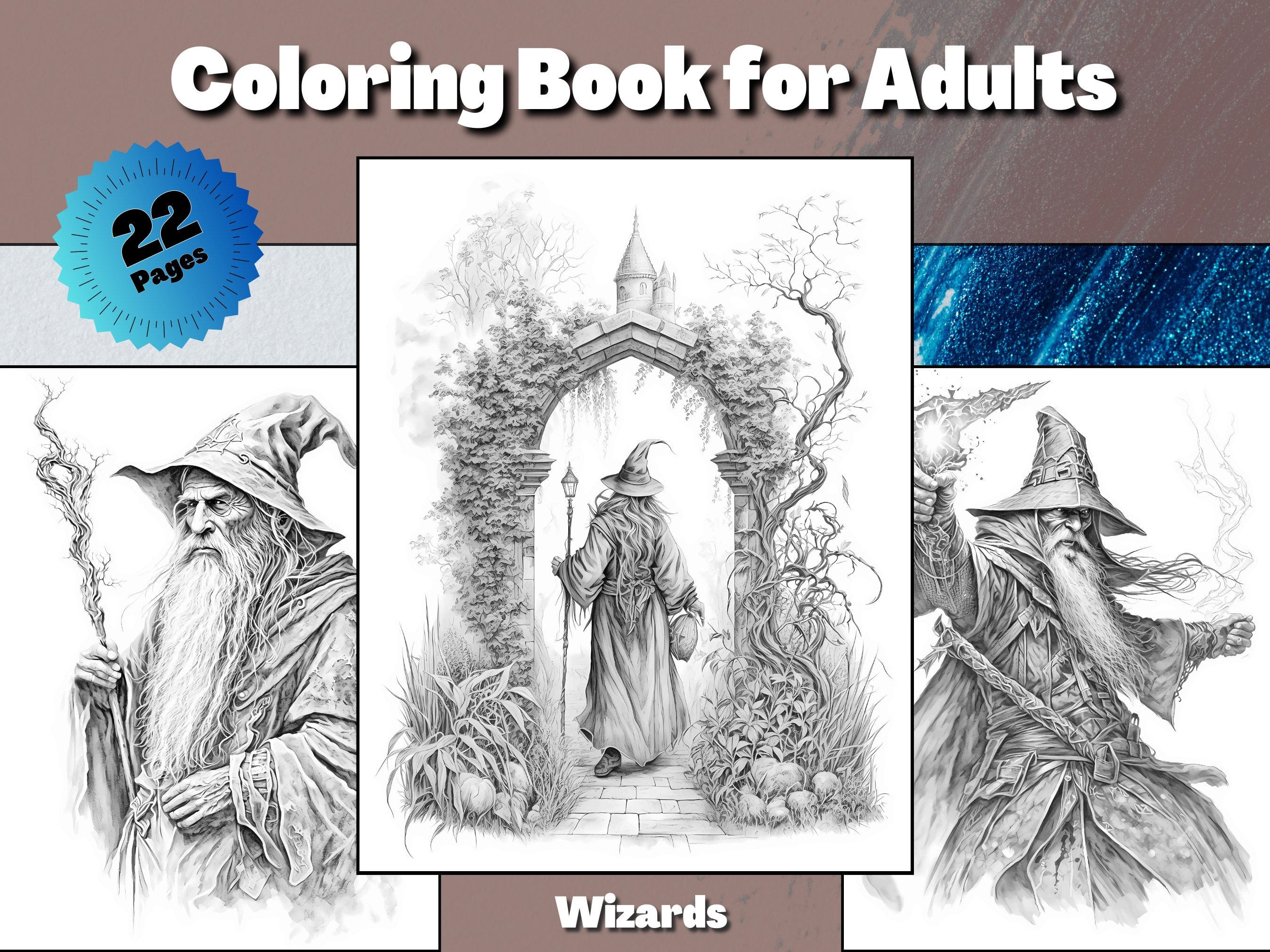 Wizard coloring pages for adults