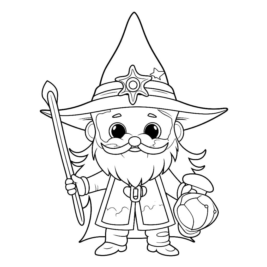 Wizard coloring pages for kids and adults