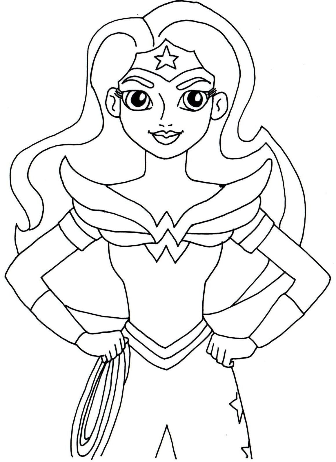 Wonder Woman Color Pages For Kids To Enjoy