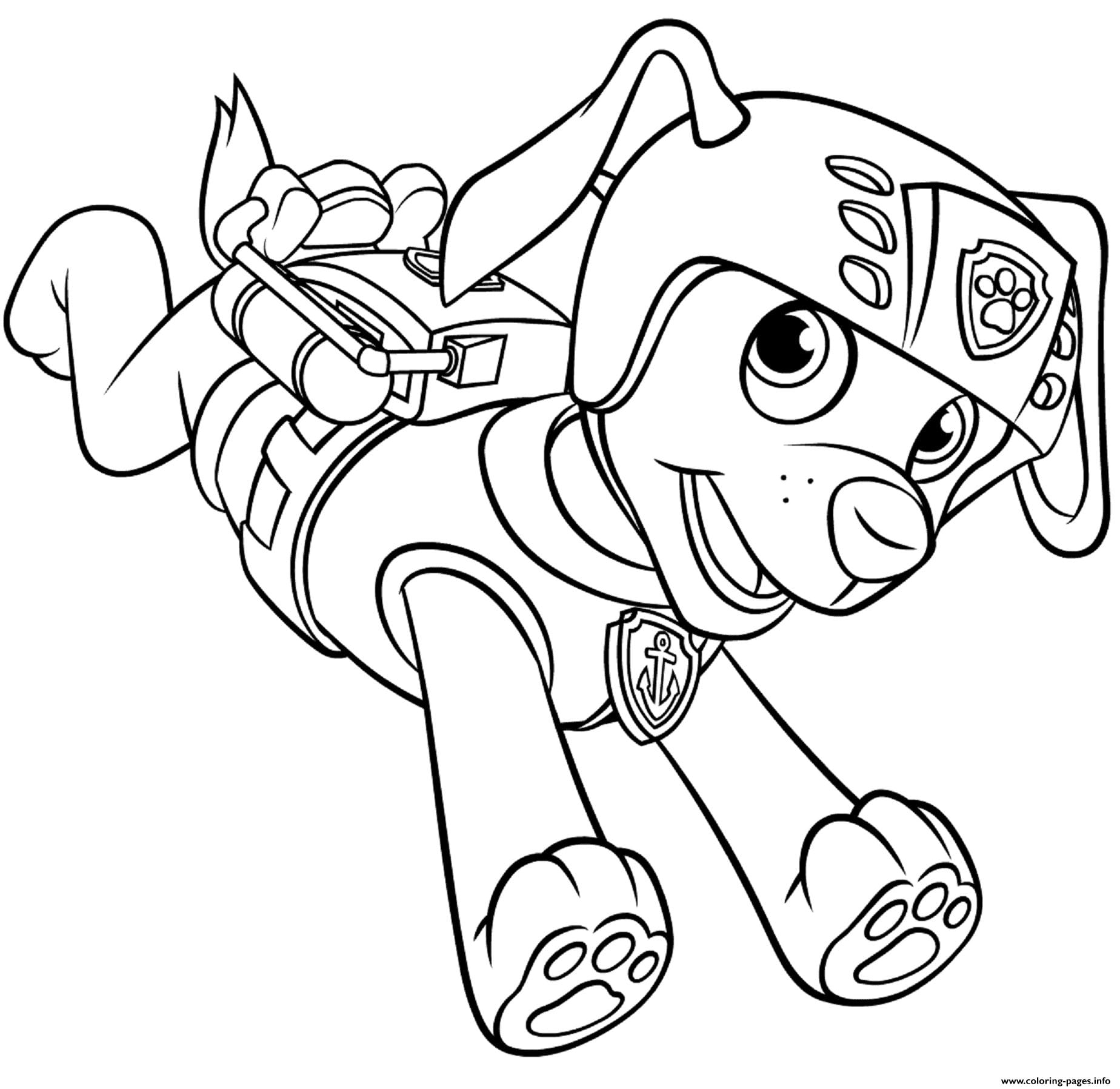 Zuma Paw Patrol Coloring Page For Kids Fun